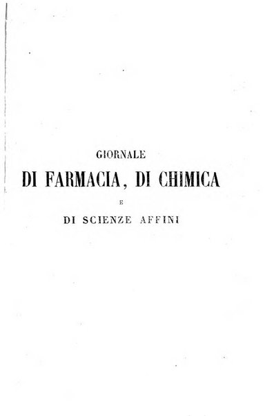 Giornale di farmacia, di chimica e di scienze affini