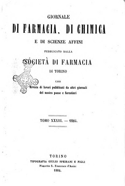 Giornale di farmacia, di chimica e di scienze affini