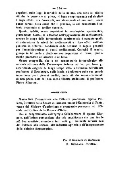 Giornale di farmacia, di chimica e di scienze affini