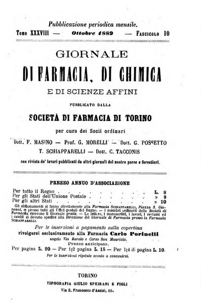 Giornale di farmacia, di chimica e di scienze affini