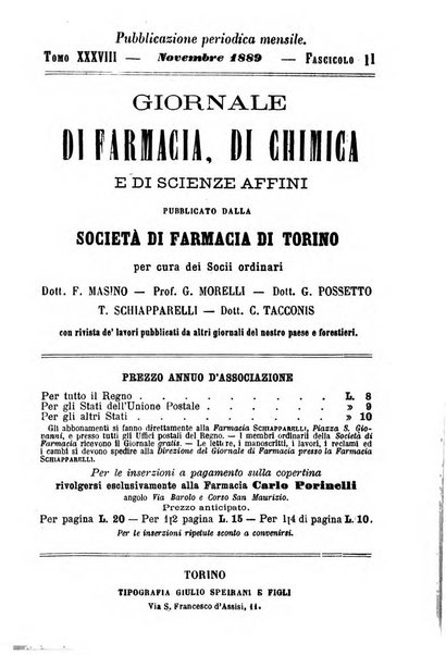 Giornale di farmacia, di chimica e di scienze affini