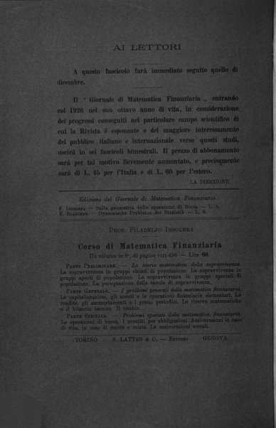 Giornale di matematica finanziaria rivista tecnica del credito e della previdenza