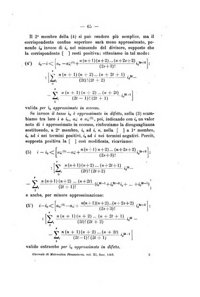 Giornale di matematica finanziaria rivista tecnica del credito e della previdenza