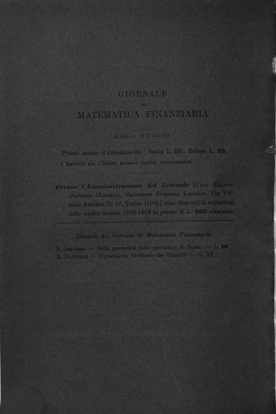 Giornale di matematica finanziaria rivista tecnica del credito e della previdenza