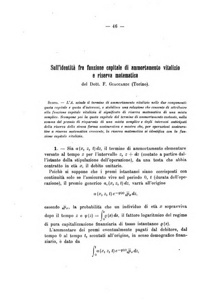 Giornale di matematica finanziaria rivista tecnica del credito e della previdenza