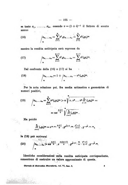 Giornale di matematica finanziaria rivista tecnica del credito e della previdenza