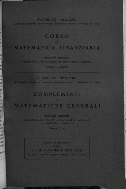 Giornale di matematica finanziaria rivista tecnica del credito e della previdenza