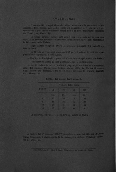 Giornale di matematica finanziaria rivista tecnica del credito e della previdenza