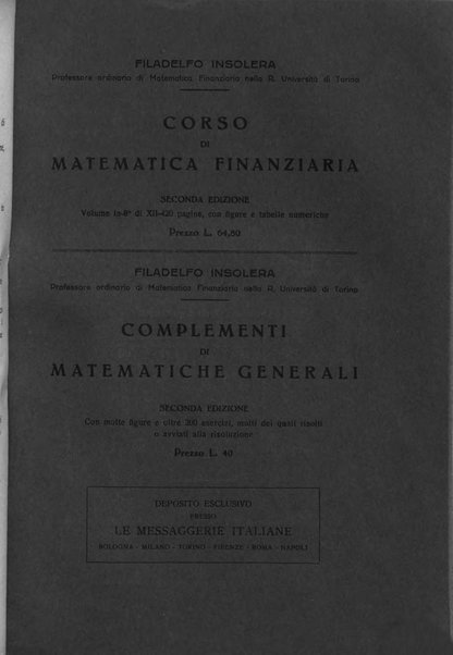 Giornale di matematica finanziaria rivista tecnica del credito e della previdenza