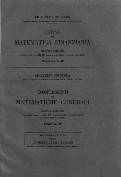 Giornale di matematica finanziaria rivista tecnica del credito e della previdenza