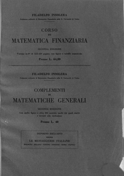 Giornale di matematica finanziaria rivista tecnica del credito e della previdenza