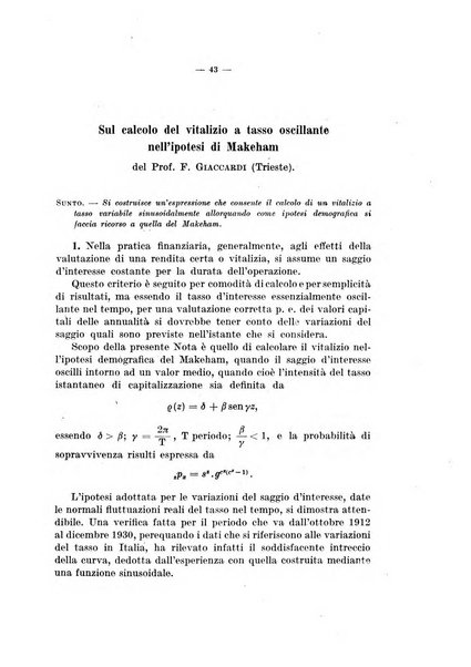 Giornale di matematica finanziaria rivista tecnica del credito e della previdenza