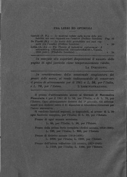 Giornale di matematica finanziaria rivista tecnica del credito e della previdenza