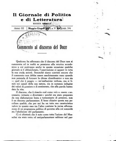 Il giornale di politica e di letteratura