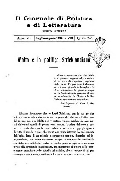 Il giornale di politica e di letteratura