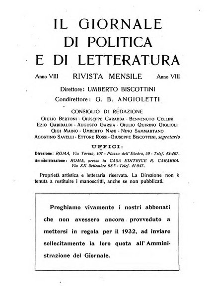 Il giornale di politica e di letteratura