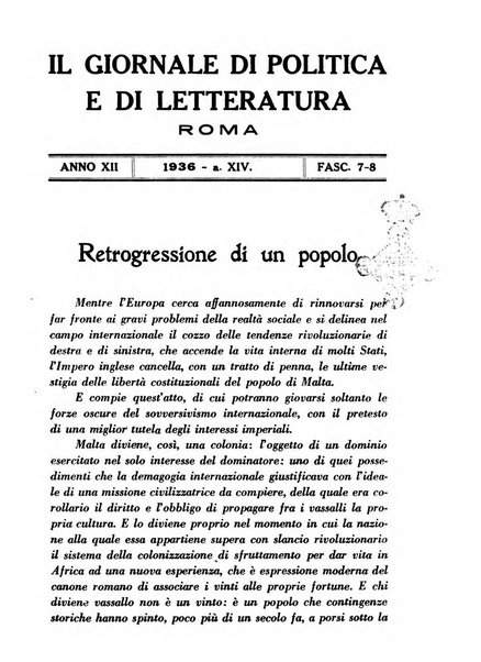 Il giornale di politica e di letteratura