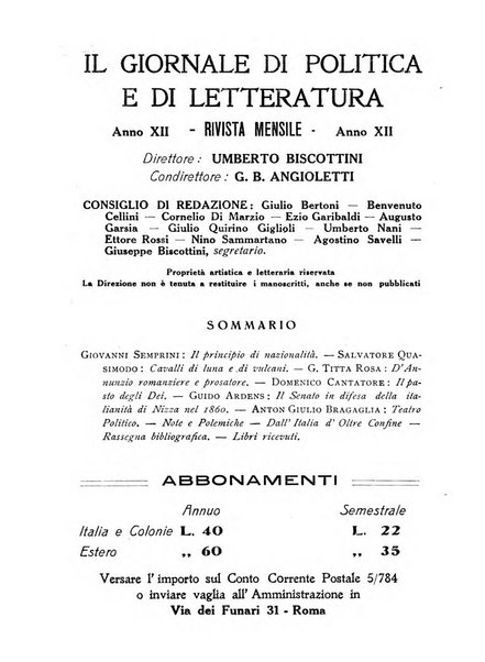 Il giornale di politica e di letteratura