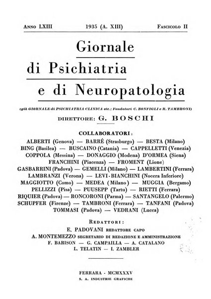 Giornale di psichiatria e di neuropatologia