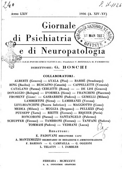 Giornale di psichiatria e di neuropatologia