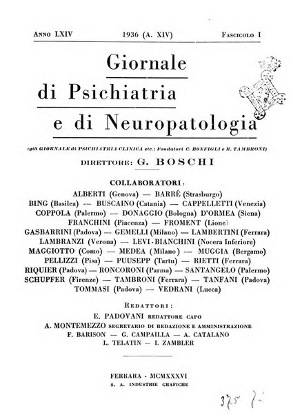 Giornale di psichiatria e di neuropatologia