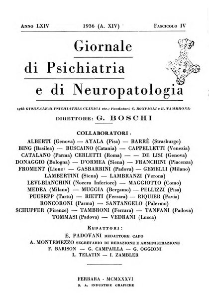 Giornale di psichiatria e di neuropatologia