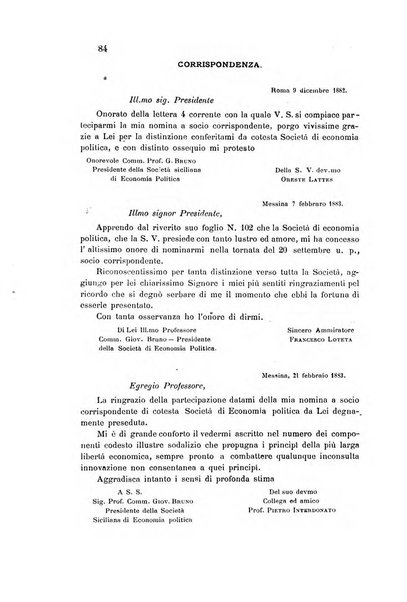 Giornale ed atti della Società siciliana di economia politica