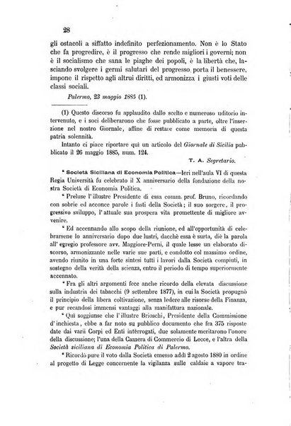 Giornale ed atti della Società siciliana di economia politica