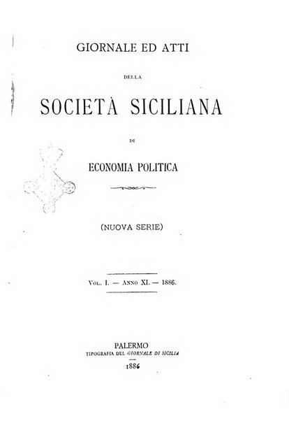 Giornale ed atti della Società siciliana di economia politica