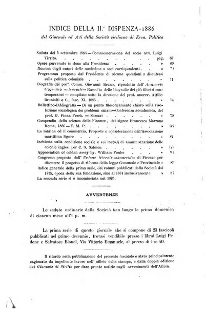 Giornale ed atti della Società siciliana di economia politica