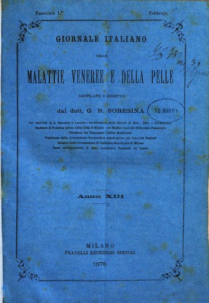 Giornale italiano delle malattie veneree e della pelle