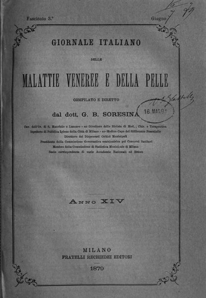 Giornale italiano delle malattie veneree e della pelle