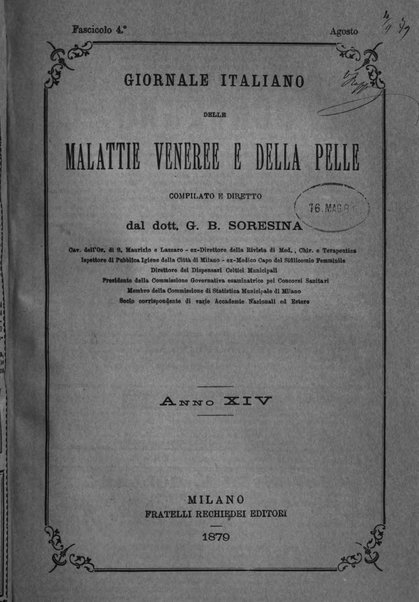 Giornale italiano delle malattie veneree e della pelle