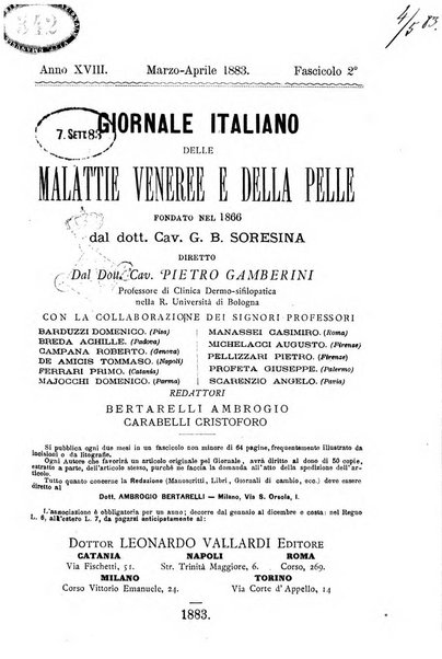 Giornale italiano delle malattie veneree e della pelle