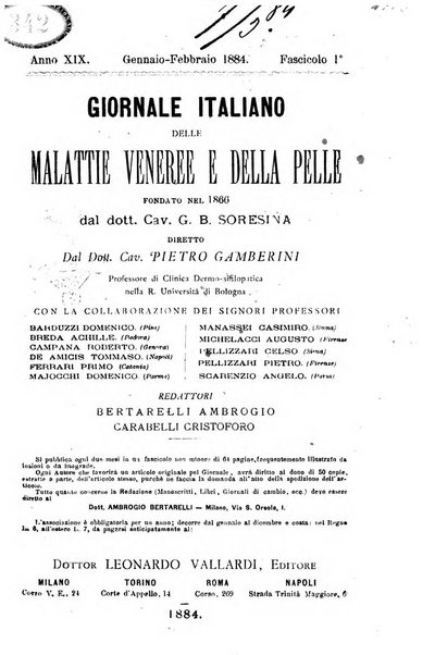 Giornale italiano delle malattie veneree e della pelle