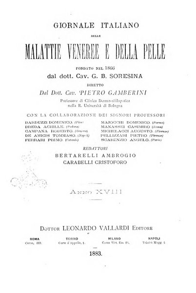 Giornale italiano delle malattie veneree e della pelle