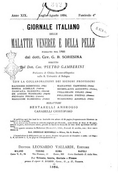 Giornale italiano delle malattie veneree e della pelle