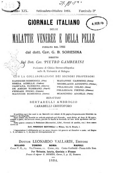 Giornale italiano delle malattie veneree e della pelle