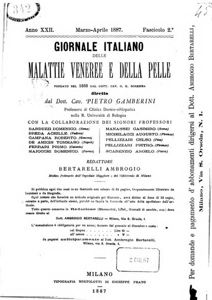 Giornale italiano delle malattie veneree e della pelle