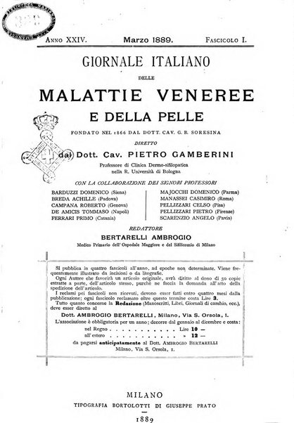 Giornale italiano delle malattie veneree e della pelle