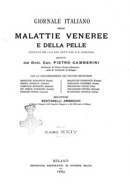 Giornale italiano delle malattie veneree e della pelle