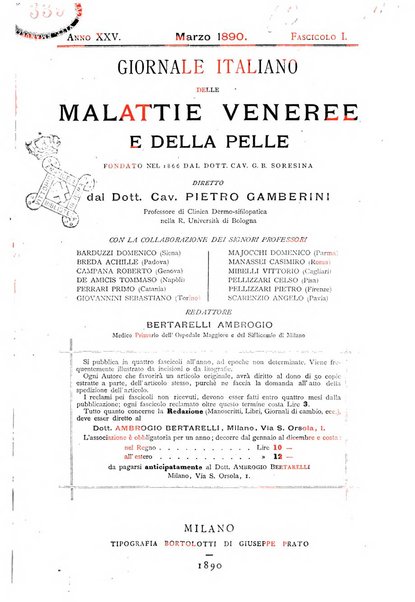 Giornale italiano delle malattie veneree e della pelle