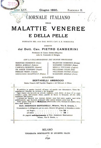 Giornale italiano delle malattie veneree e della pelle