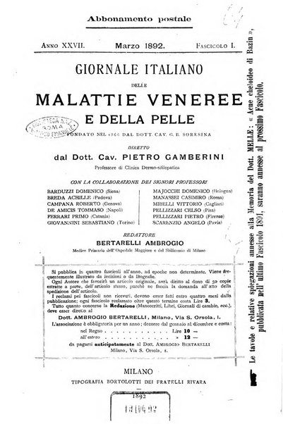 Giornale italiano delle malattie veneree e della pelle