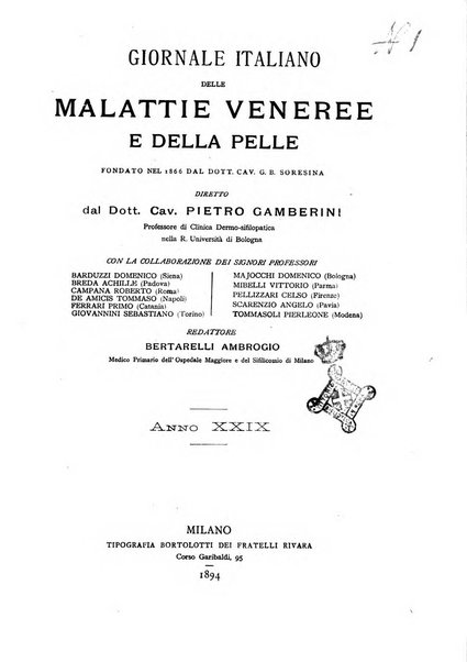 Giornale italiano delle malattie veneree e della pelle