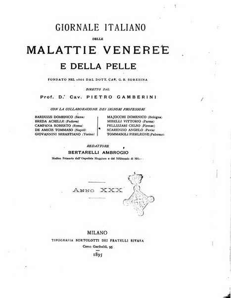 Giornale italiano delle malattie veneree e della pelle