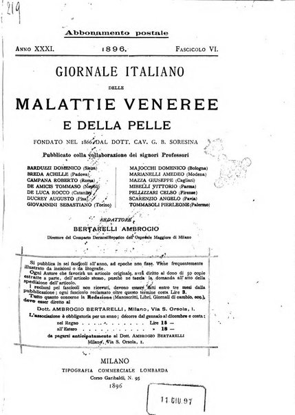 Giornale italiano delle malattie veneree e della pelle