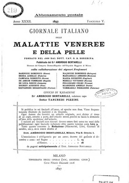 Giornale italiano delle malattie veneree e della pelle