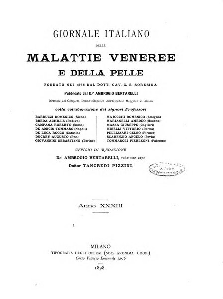 Giornale italiano delle malattie veneree e della pelle