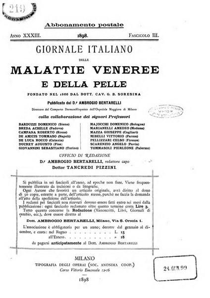 Giornale italiano delle malattie veneree e della pelle